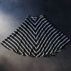 Vintage Liz Claiborne Stripe Midi Circle Skirt w Pockets